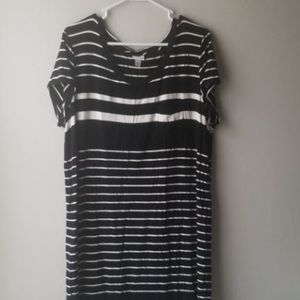 Merona Black & White Striped Stretch Dress